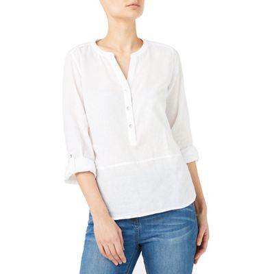 Wrapside linen blouse
